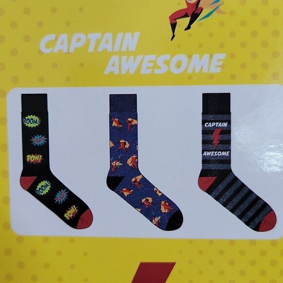 GOOD BOY MEN'S 3-PACK "CAPTAIN AWESOME" CREW SOCKS, NEW IN BOX! - Picture 5 of 6